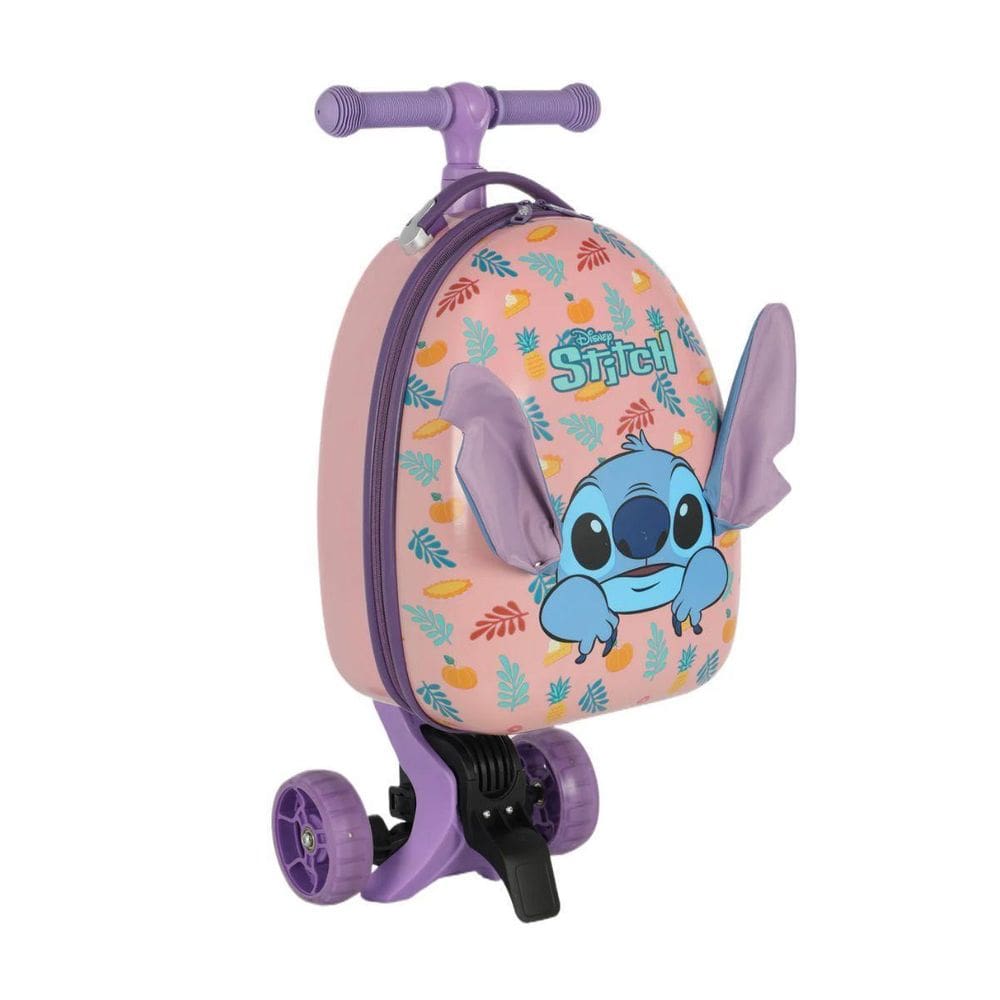Mala Com Patinete Removível Stitch Violeta Disney Luxcel