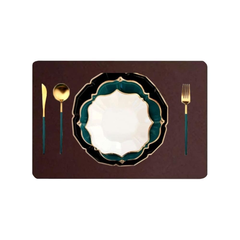 6 Jogos Americanos Mesa Jantar Impermeável + Porta Copos