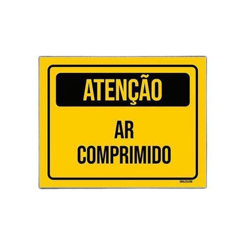Placa De Sinalização - Atenção Ar Comprimido 36X46