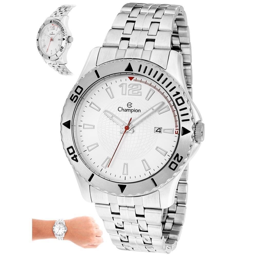 Relógio Champion Masculino Ref: Ca31462Q Casual Aço Prateado