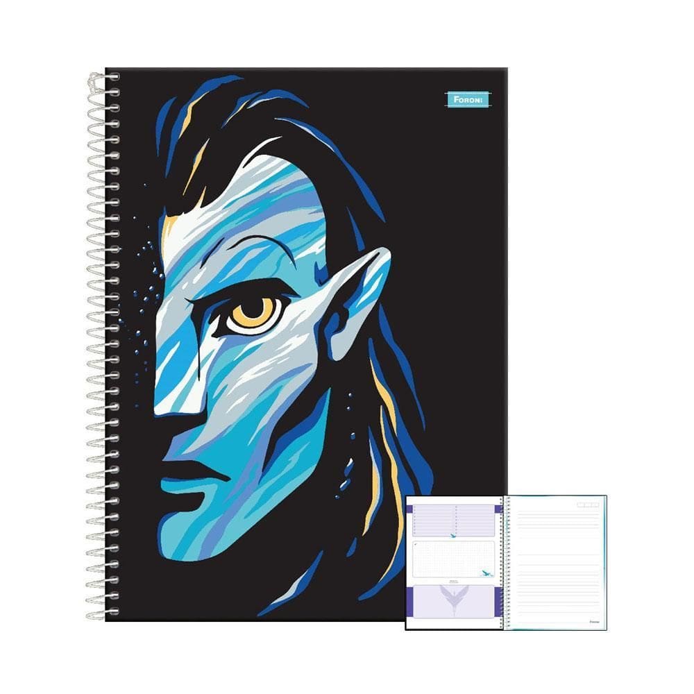 Caderno 10 Matérias 160Fls Avatar Preto Foroni