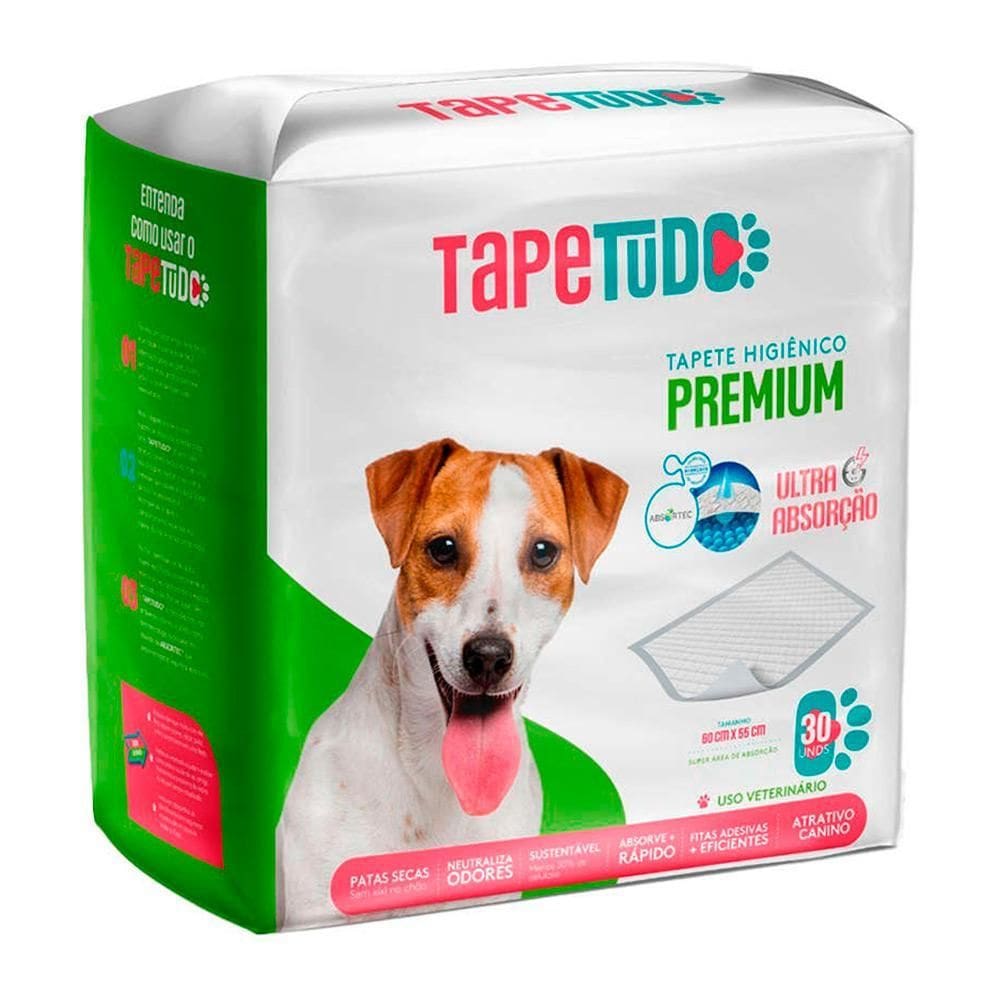 Tapete Higiênico Tapetudo Para Cães 60X55Cm 30 Unidades