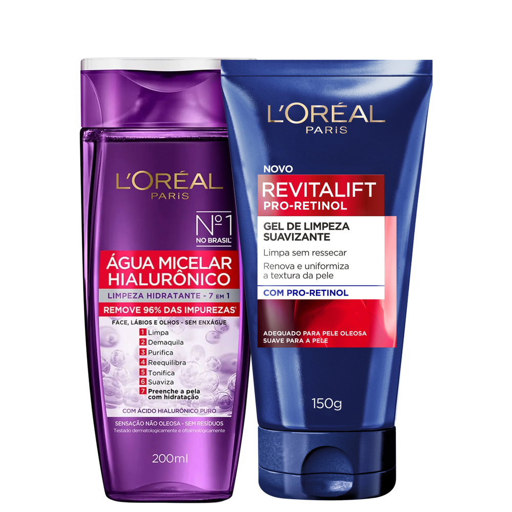 Kit L`Oréal Paris Água Micelar Hialurônico Revitalift Pro-Retinol (2 Produtos)