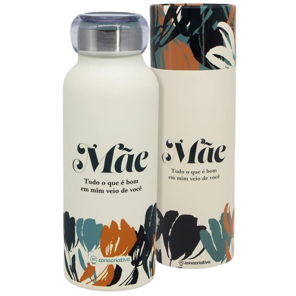 Garrafa Mãe Floral Térmica 6 Horas Quente Gelada 500ml + Embalagem Presente