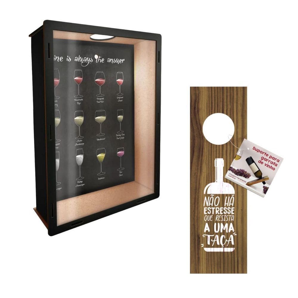 Porta Rolhas De Vinho Com Suporte De Garrafa