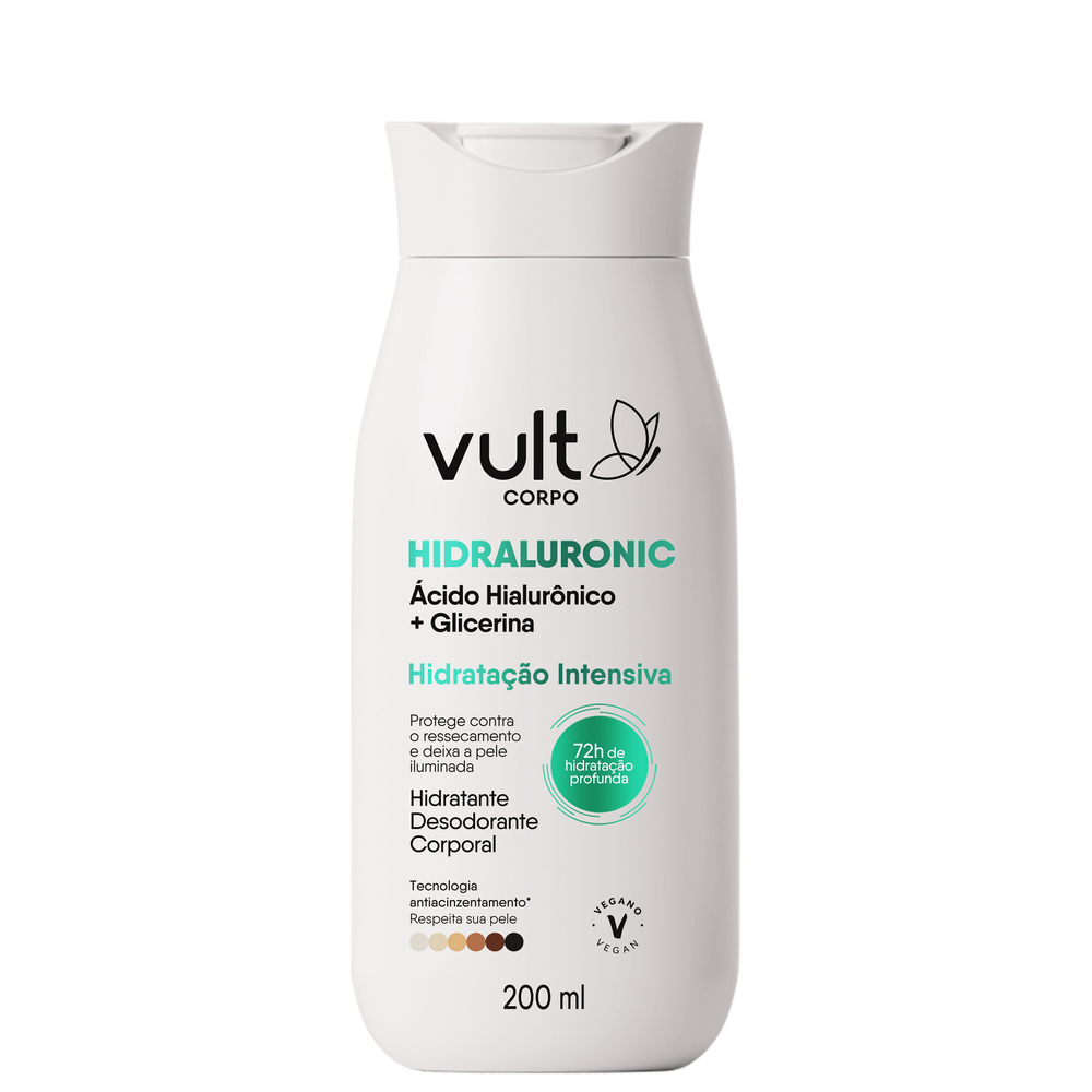 Vult Corpo Hidraluronic Hidratação Intensiva - Hidratante Desodorante Corporal 200ml