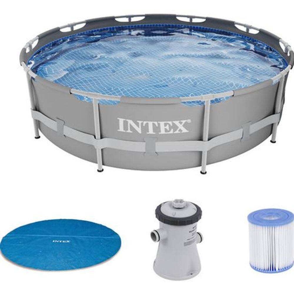 Kit Piscina Intex Pvc 4 Pessoas Bomba Refil Capa 4485 Litros