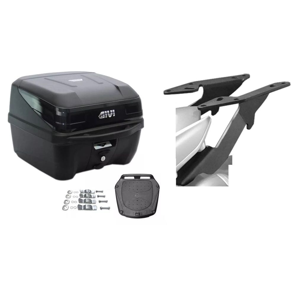 KIT BAÚ 33L MOTO M.LOCK TRAFFIC III + BAGAGEIRO SCAM Lander 250 2022 2023 2024