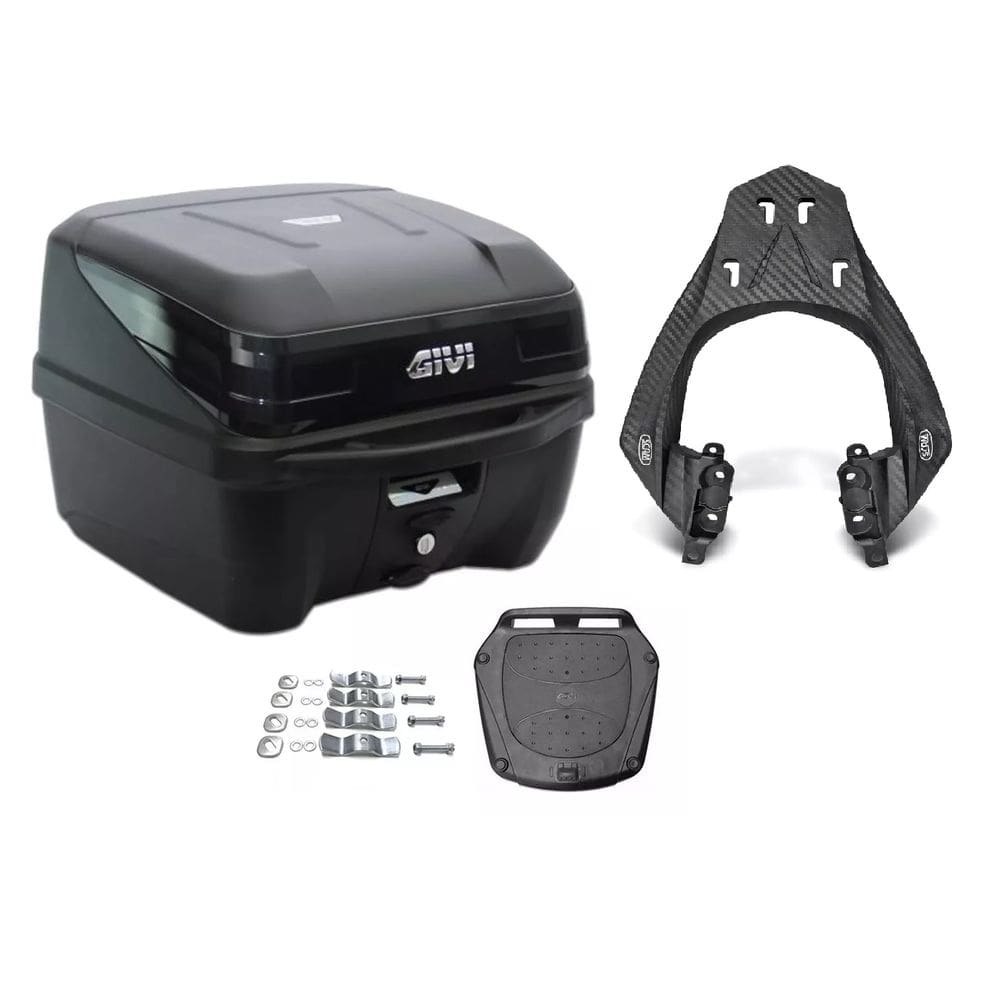 KIT BAÚ 33L Moto M.LOCK TRAFFIC III GIVI + BAGAGEIRO SCAM Bruto Fz15 2023...