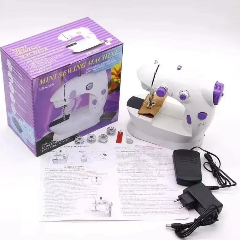 Mini Máquina Costura Portátil Profissional, Elétrica E