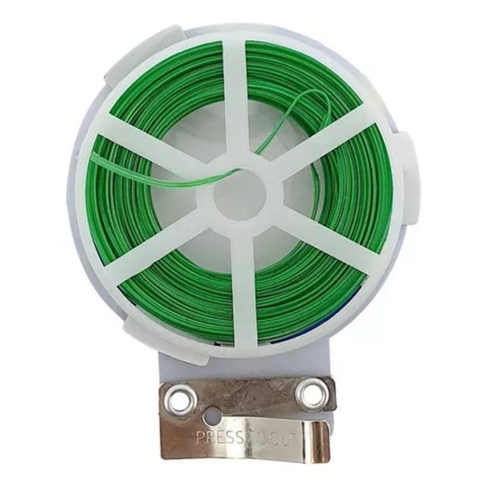 Arame Plastificado Com Cortador Nylon Verde Arvore 30Metros