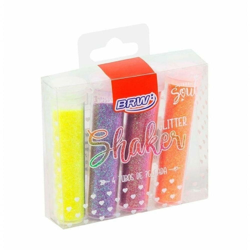 Glitter Shaker Neon 4 Cores - 7g Cada - Brw Unica Glitter Shaker Neon 4 Cores - 7g Cada - Brw