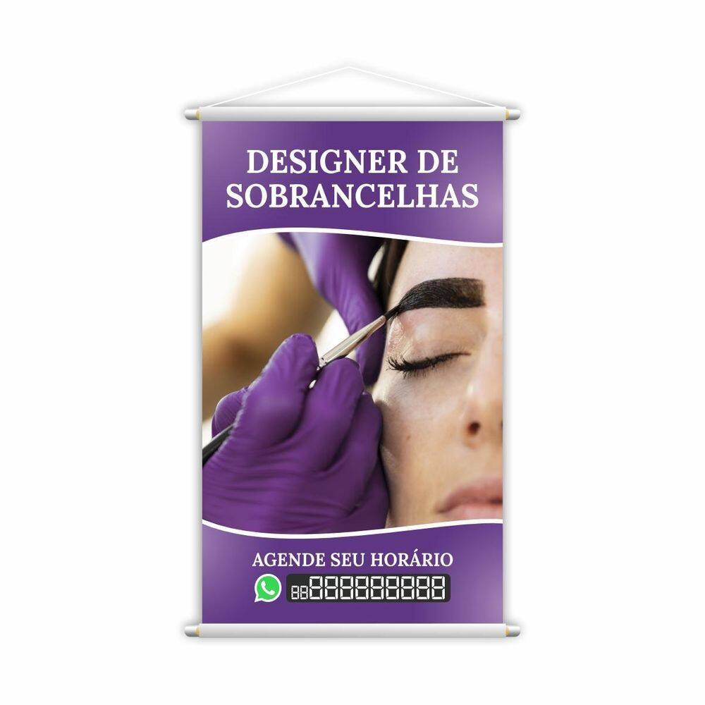 Banner Designer De Sobrancelhas Salão Contato Grande