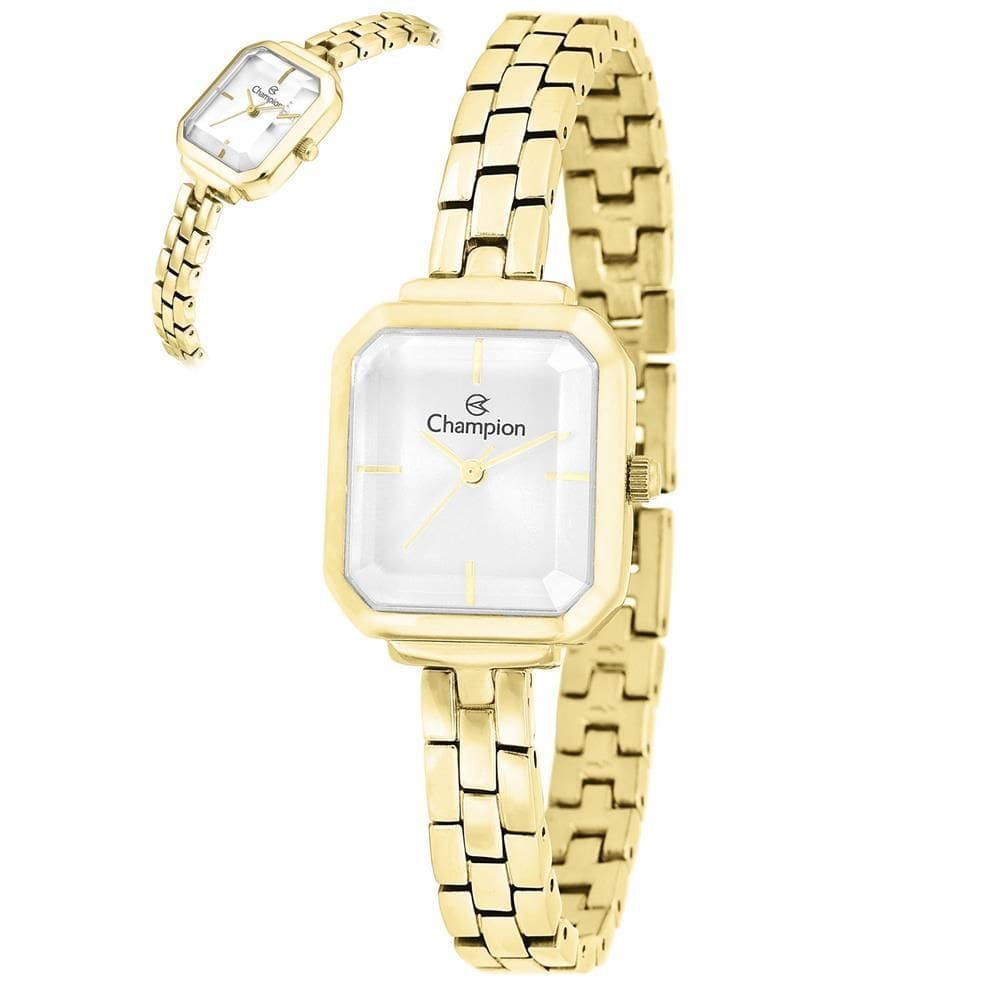 Relógio Champion Feminino Ref: Cf24895H Retangular Dourado