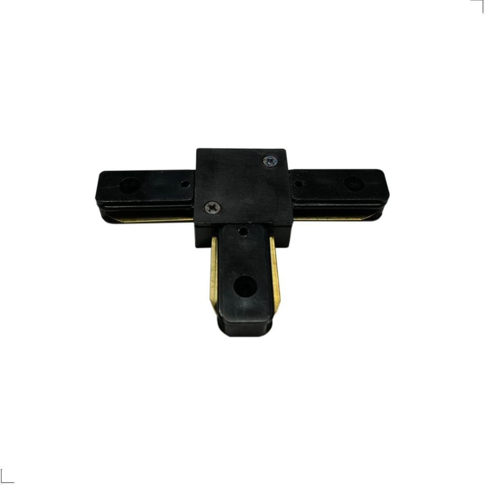Conector Emenda T Para Trilho 2 Fios Led Eletrificado Preto