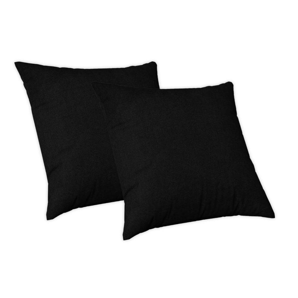 Kit 2 Capas Almofada Decorativa 50X50 Suede Glamour Preto