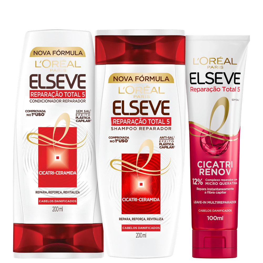 Kit Elseve L`Oréal Paris Reparação Total 5 (3 Produtos)