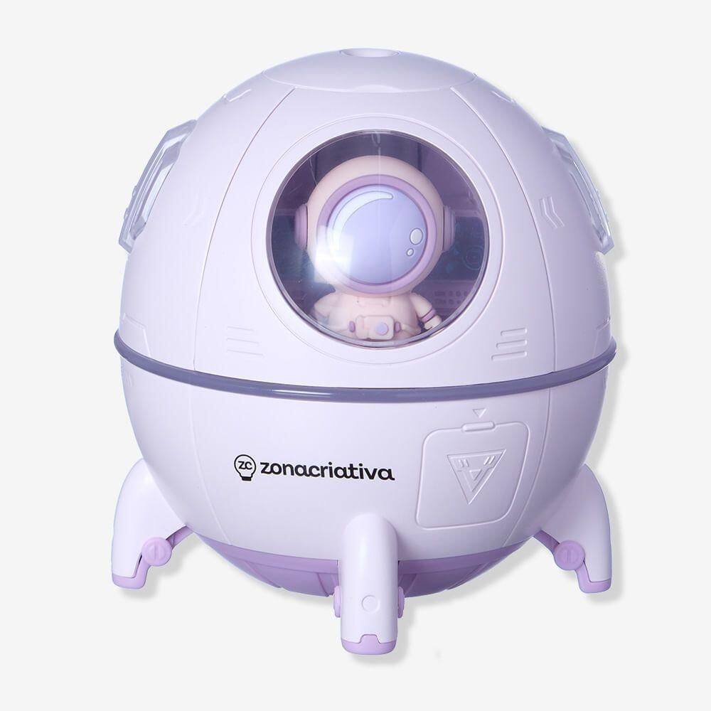 Luminária Umidificador Astronauta Rosa Zonacriativa
