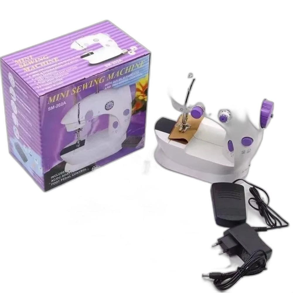 Mini Máquina De Costura Reta Bivolt Com Pedal Uso Doméstico