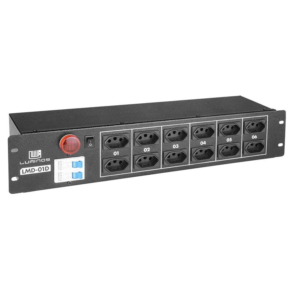 Régua De Tomada Para Palco Lmd-1D Luminos 12 Tomadas Bivolt
