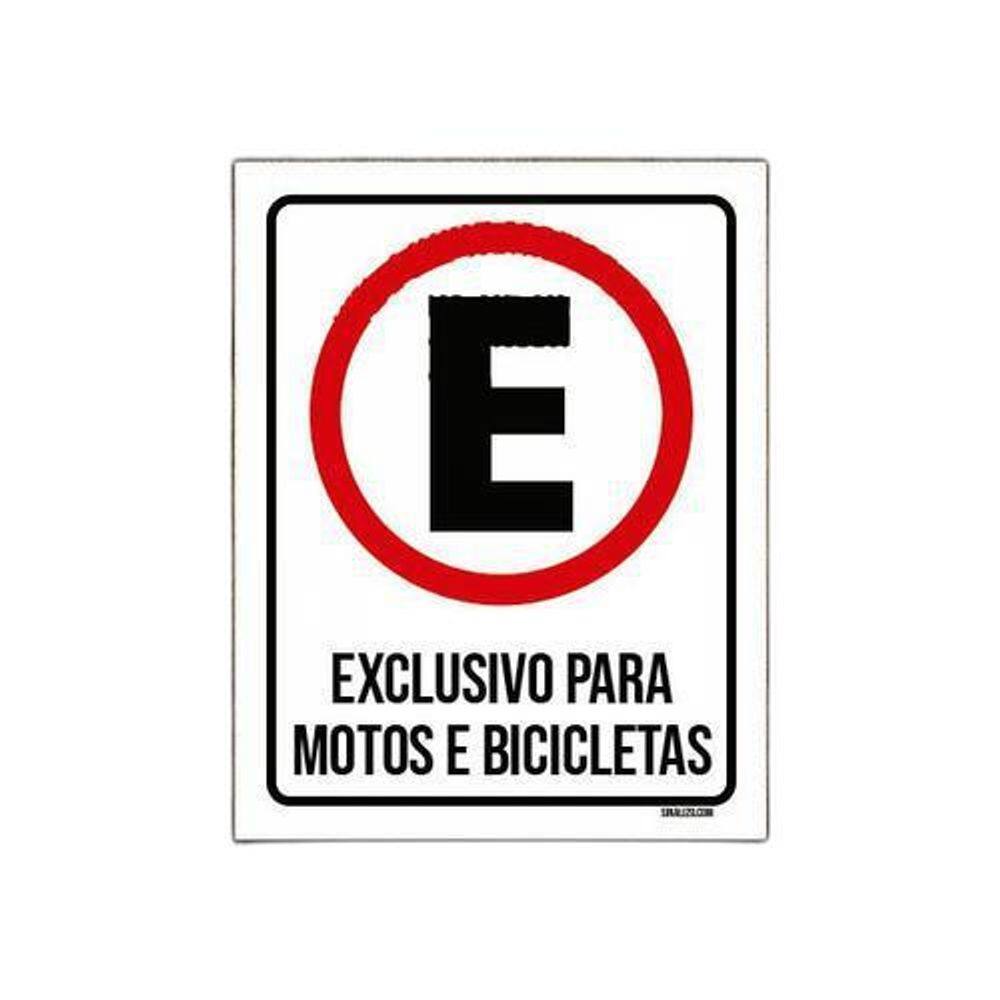 Kit 10 Placas Estacionamento Exclusivo Motos Bicicletas