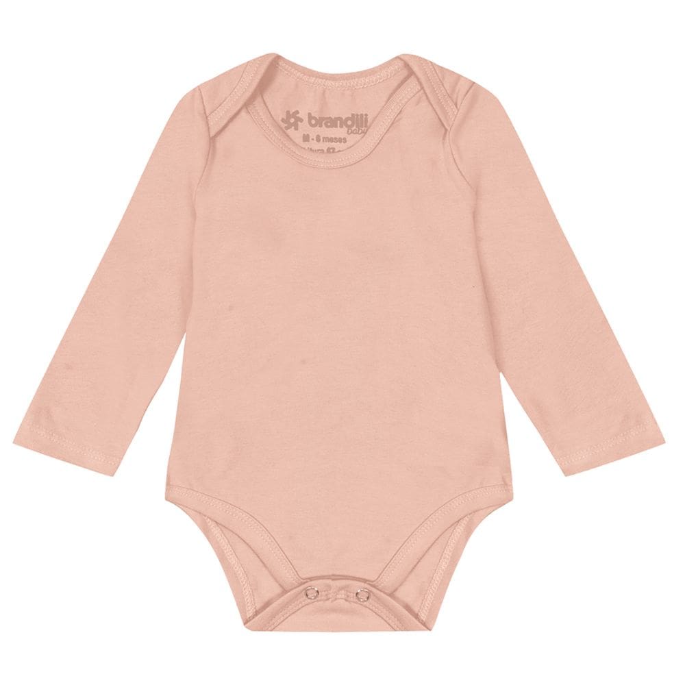 Body Bebê Unissex Em Cotton Brandili Baby Rosa