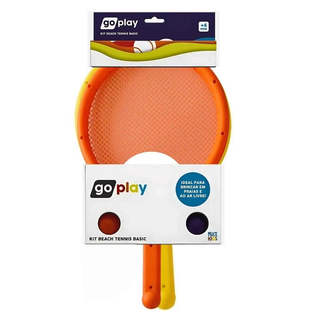 Kit Tênis De Praia Go Play Com 2 Raquetes E 2 Bolinhas - Multikids
