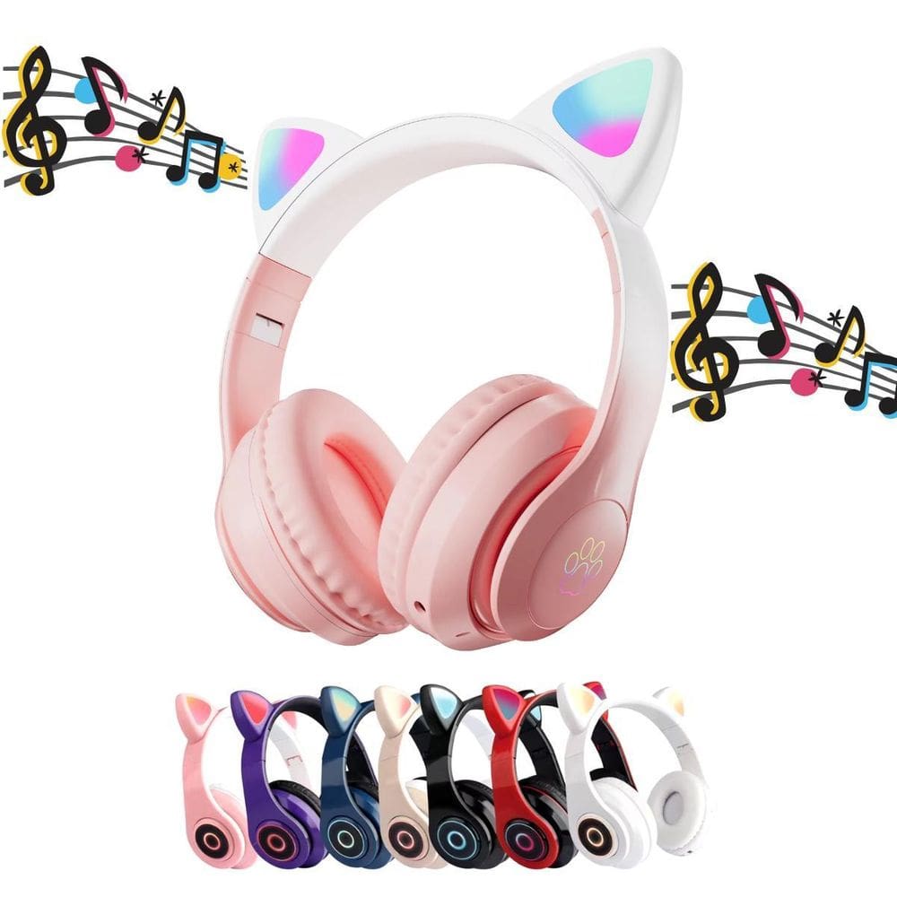 Fone Infantil Bluetooth Gatinho Led Para Meninas E Meninos