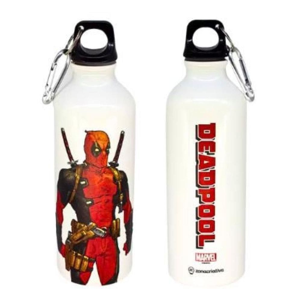 Garrafa Aluminio 500Ml C/Mosquetao Dead Pool E Wolverine