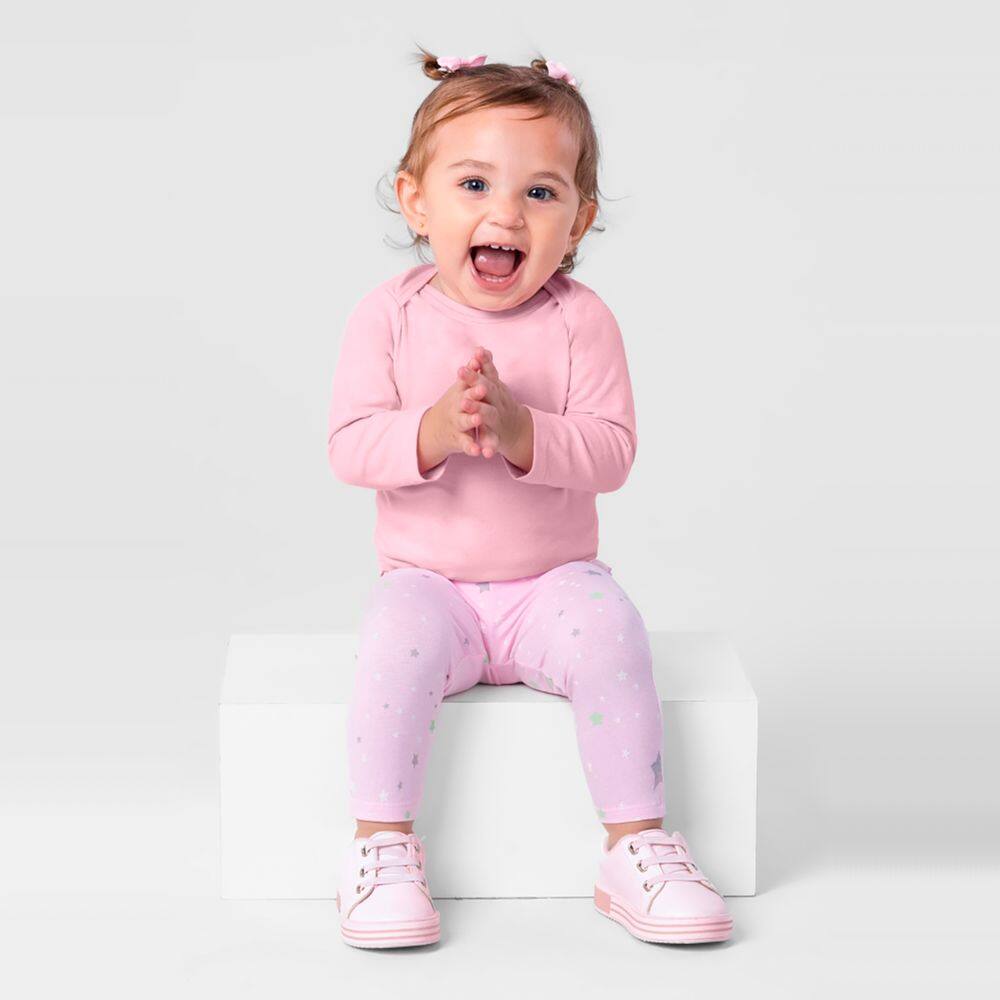 Body Bebê Unissex Em Cotton Brandili Baby Rosa