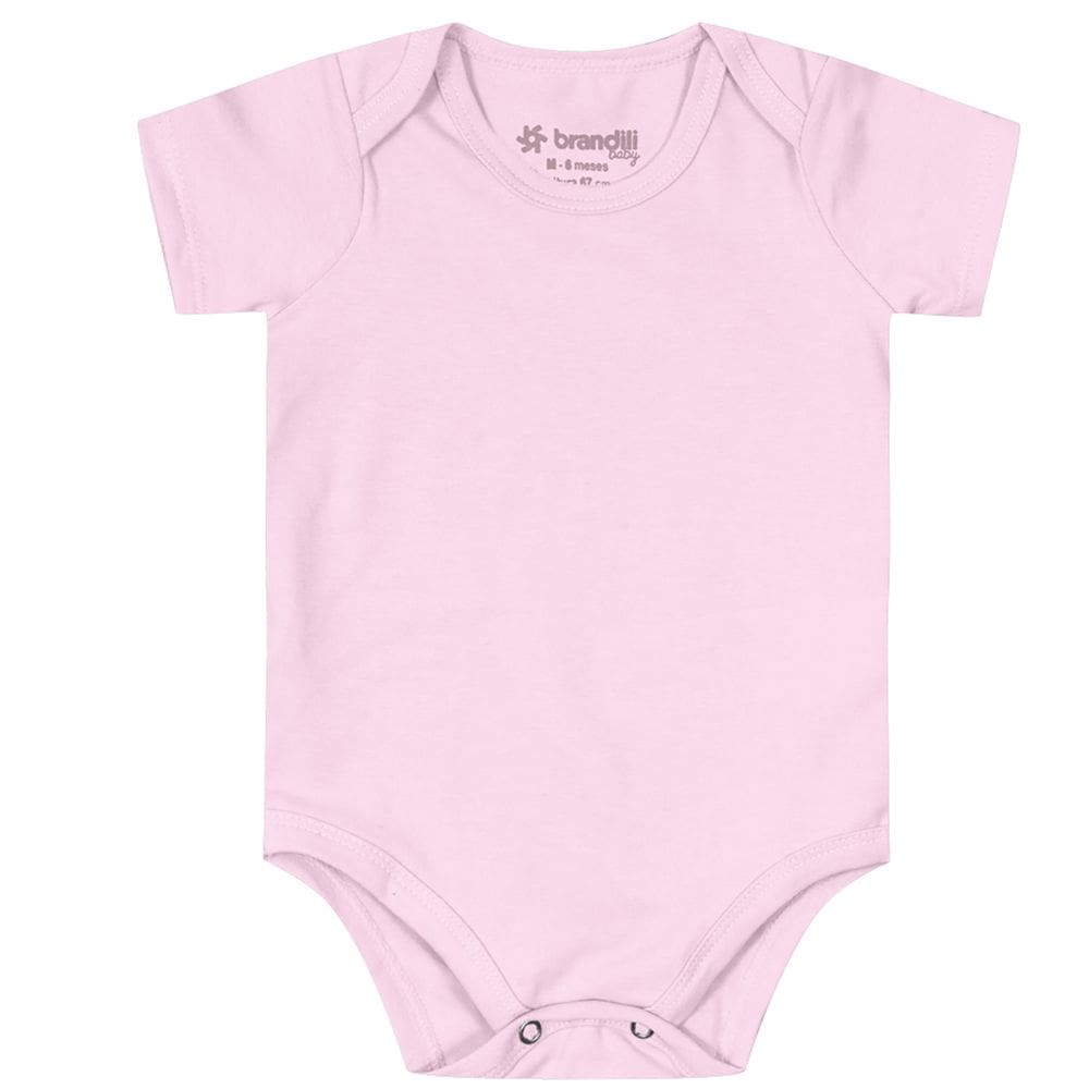 Body Bebê Unissex Em Cotton Brandili Baby Rosa