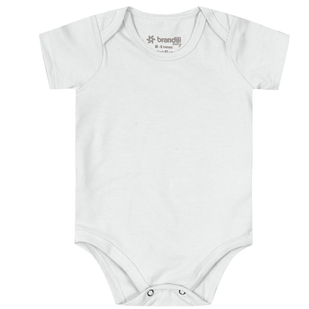Body Bebê Unissex Em Cotton Brandili Baby Branco