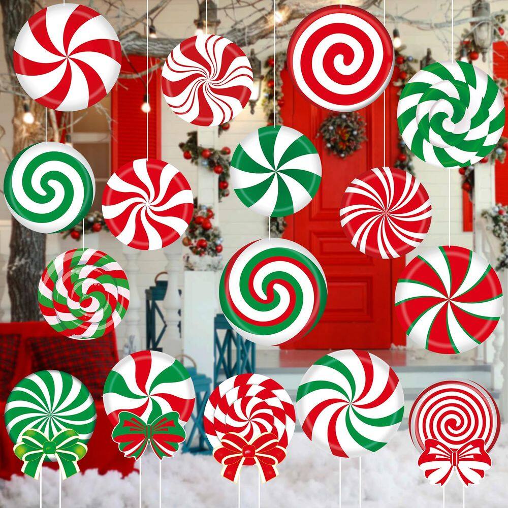 Decorações de Natal Yacoto Candy Cane 12/10 polegadas 16 unidades