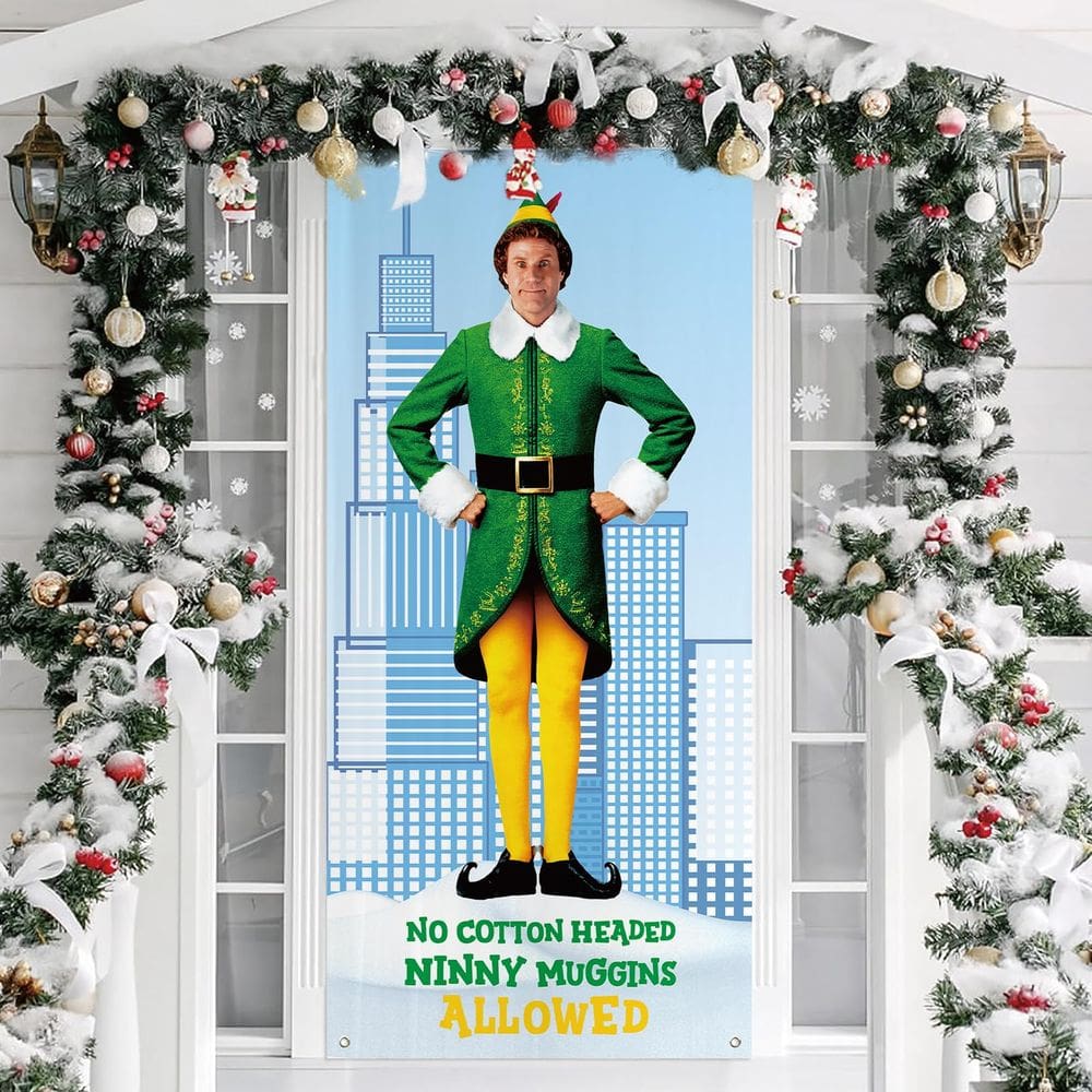 Tampa de porta de Natal Arsemica Buddy The Elf 180x90cm