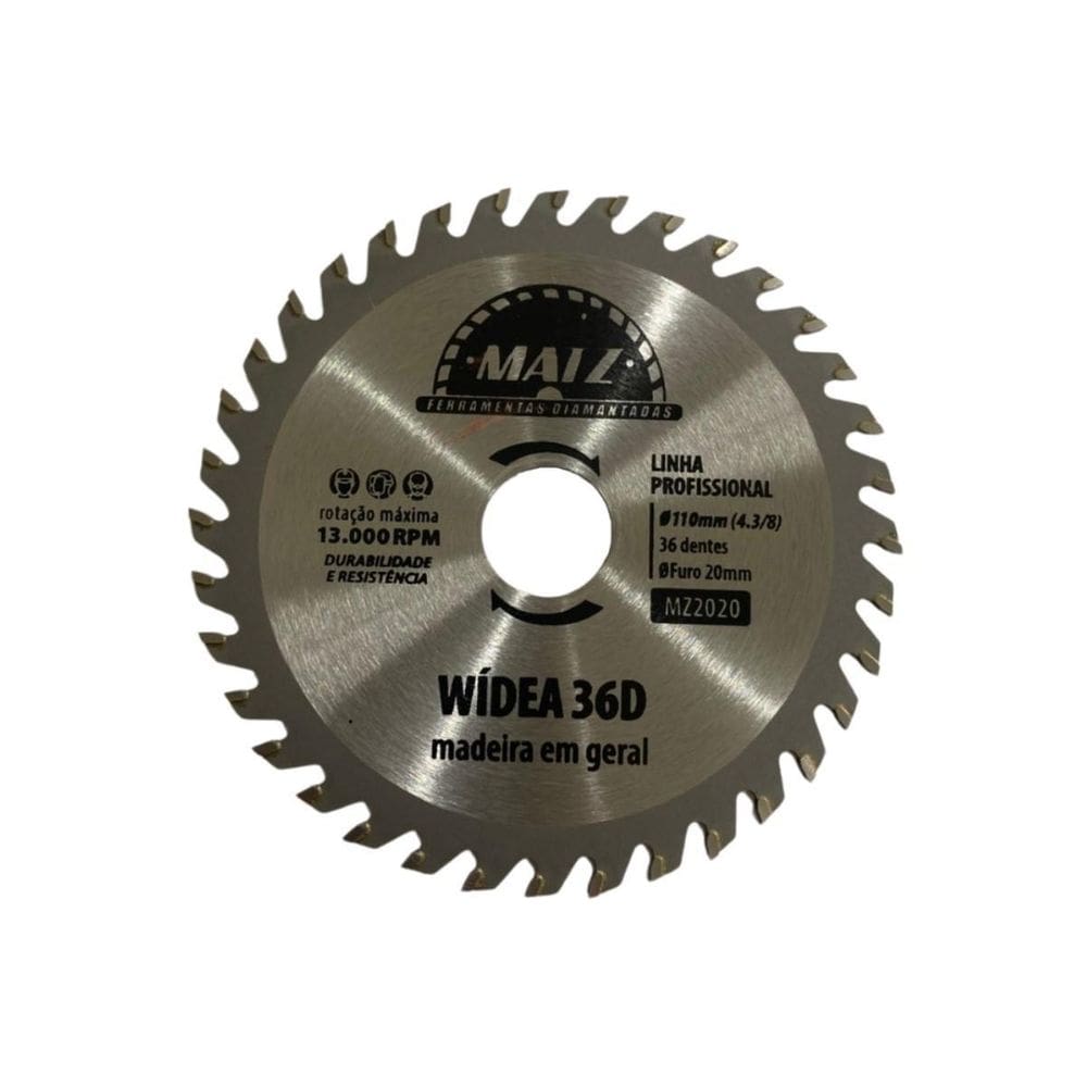 Disco Serra Wídea Para Madeira 36 Dentes 110Mm X 20Mm Matz