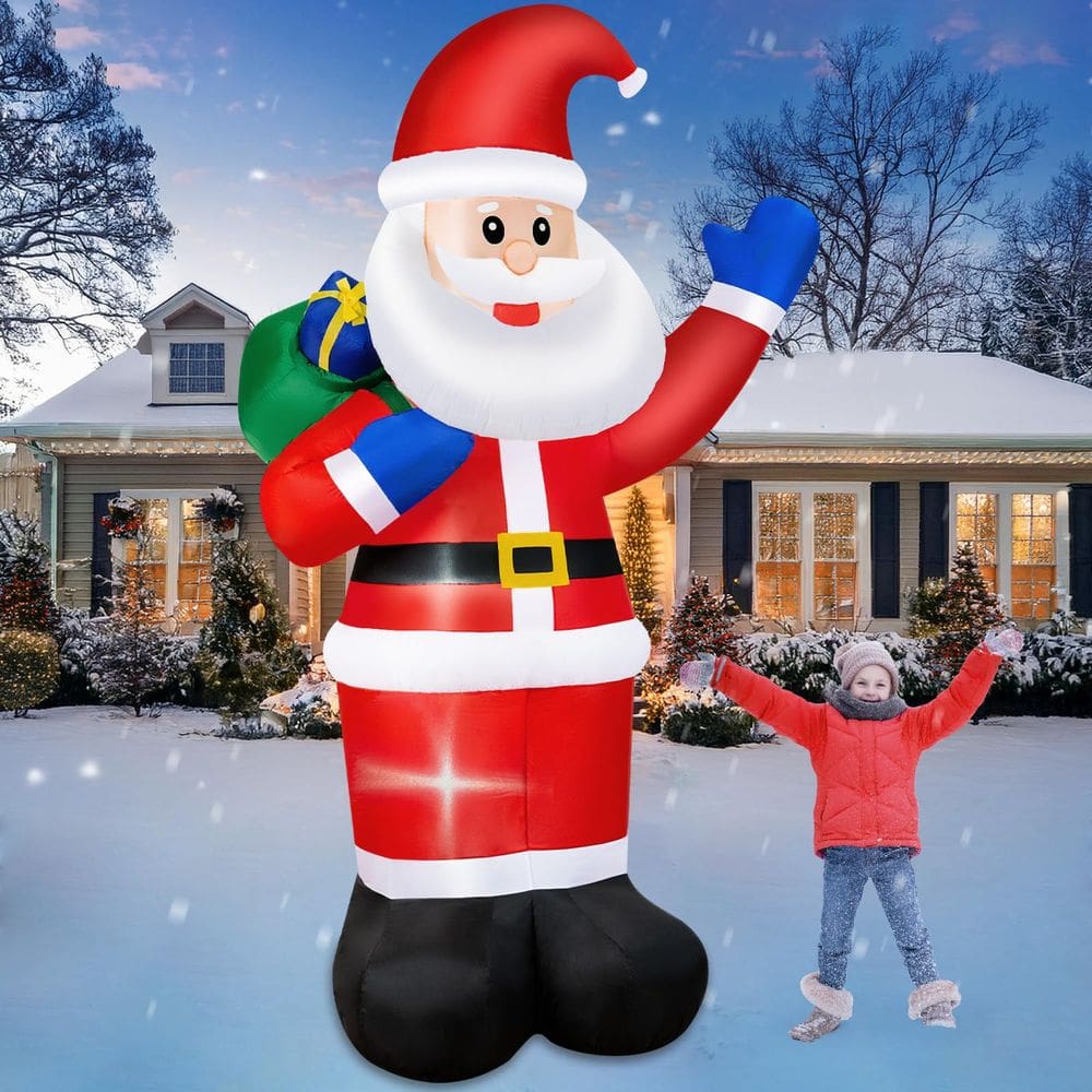 Papai Noel inflável de Natal B&D de 2,4 m com luzes LED