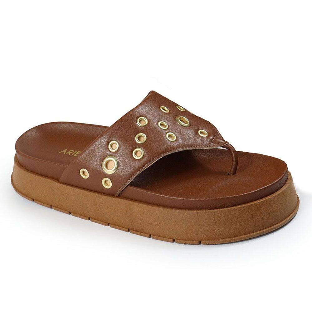 Sandália Papete Feminina Flatform Dedo Rasteira Sola Alta e Confortável