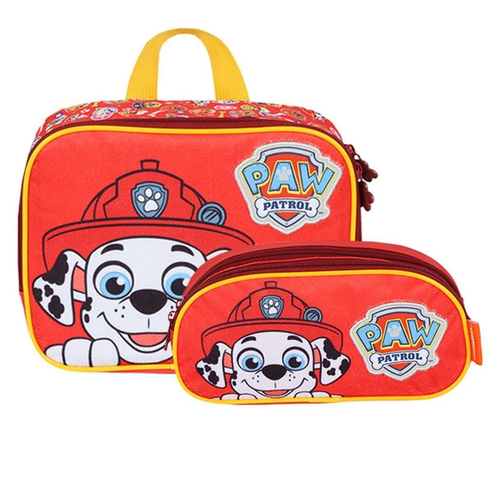 Lancheira Patrulha Canina Escolar + Estojo Duplo Aveludada