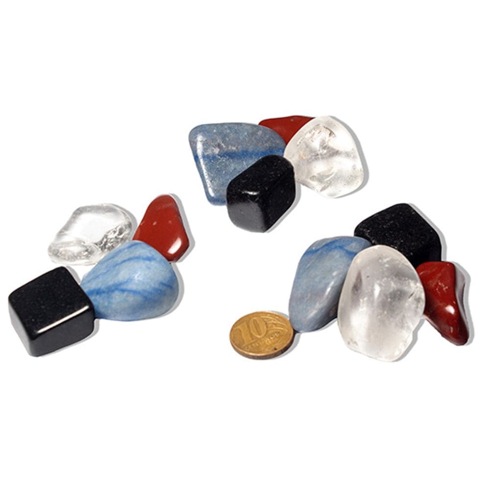 10 Kit Pedra Rolada Natural 4 Elementos Terra Fogo Ar e Água