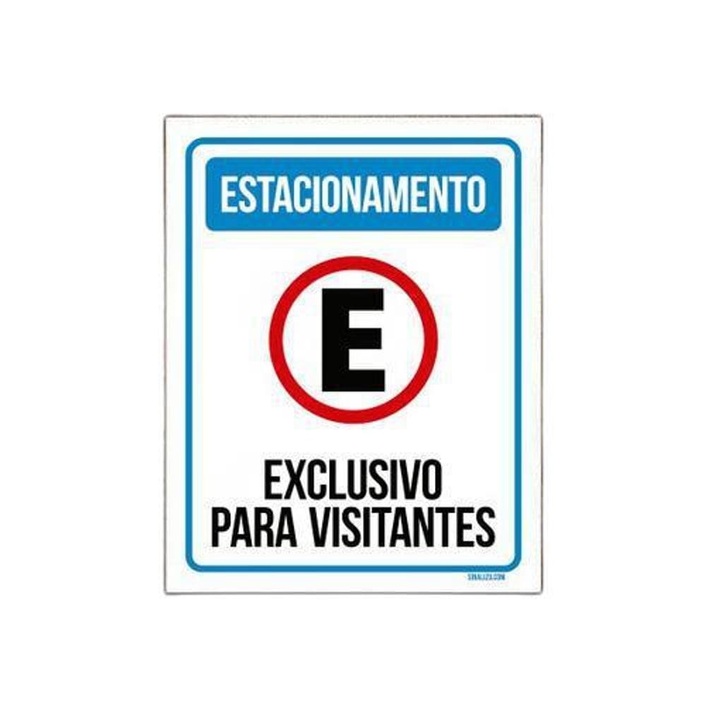 Placa Sinalização Estacionamento Exclusivo Visitantes 27X35