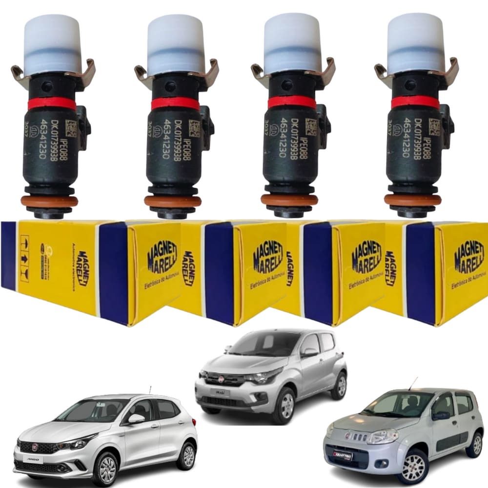 4 Bicos Injetores Fiat Uno Mobi Argo 1.0 3CC IPE088 Magneti
