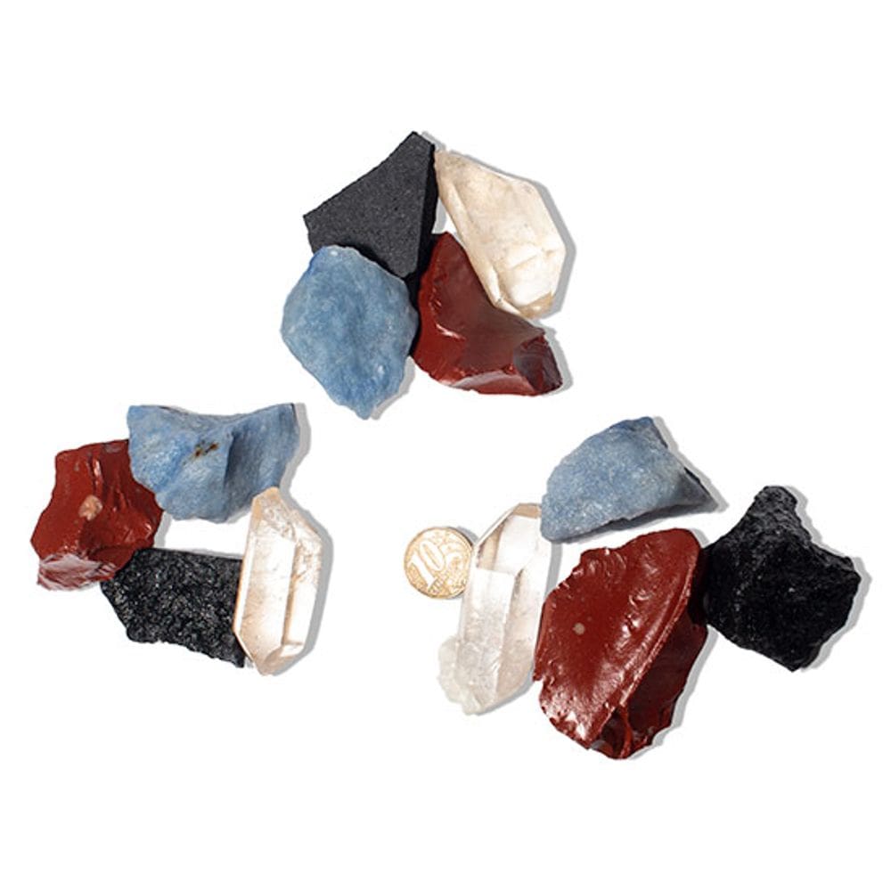 05 Kit Pedra Bruta Natural 4 Elementos Terra Fogo Ar e Água