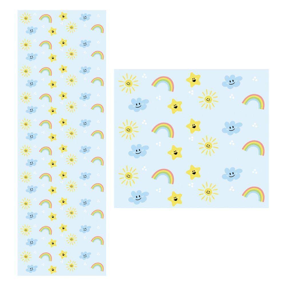 Papel De Parede Adesivo Azul 1,5 Metros O Rolo Np354