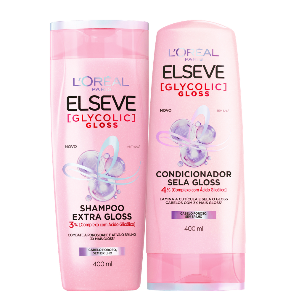 Kit Elseve L’Oréal Paris Glycolic Gloss Up Duo (2 Produtos)