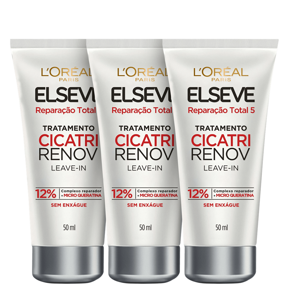 Kit Elseve L`Oréal Paris Reparação Total 5 Cicatri Renov (3 Unidades)