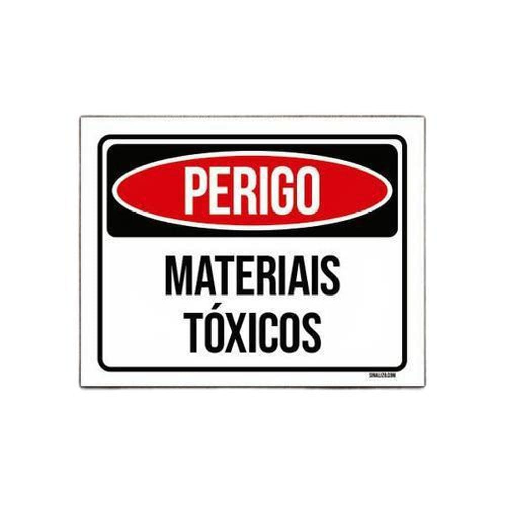 Kit 5 Placas Sinalização Perigo Materiais Tóxicos