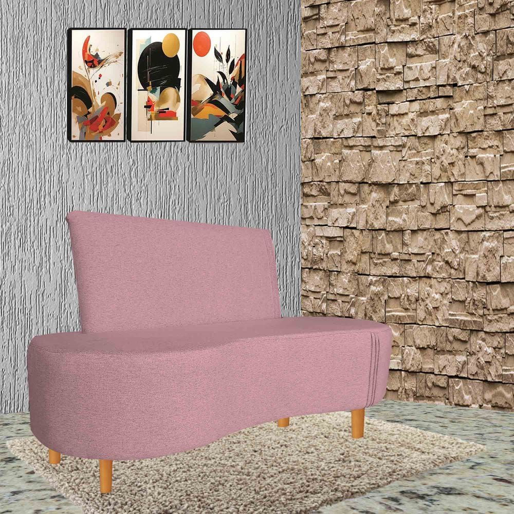 Poltrona Feijão Organico Pes Palito Rosa