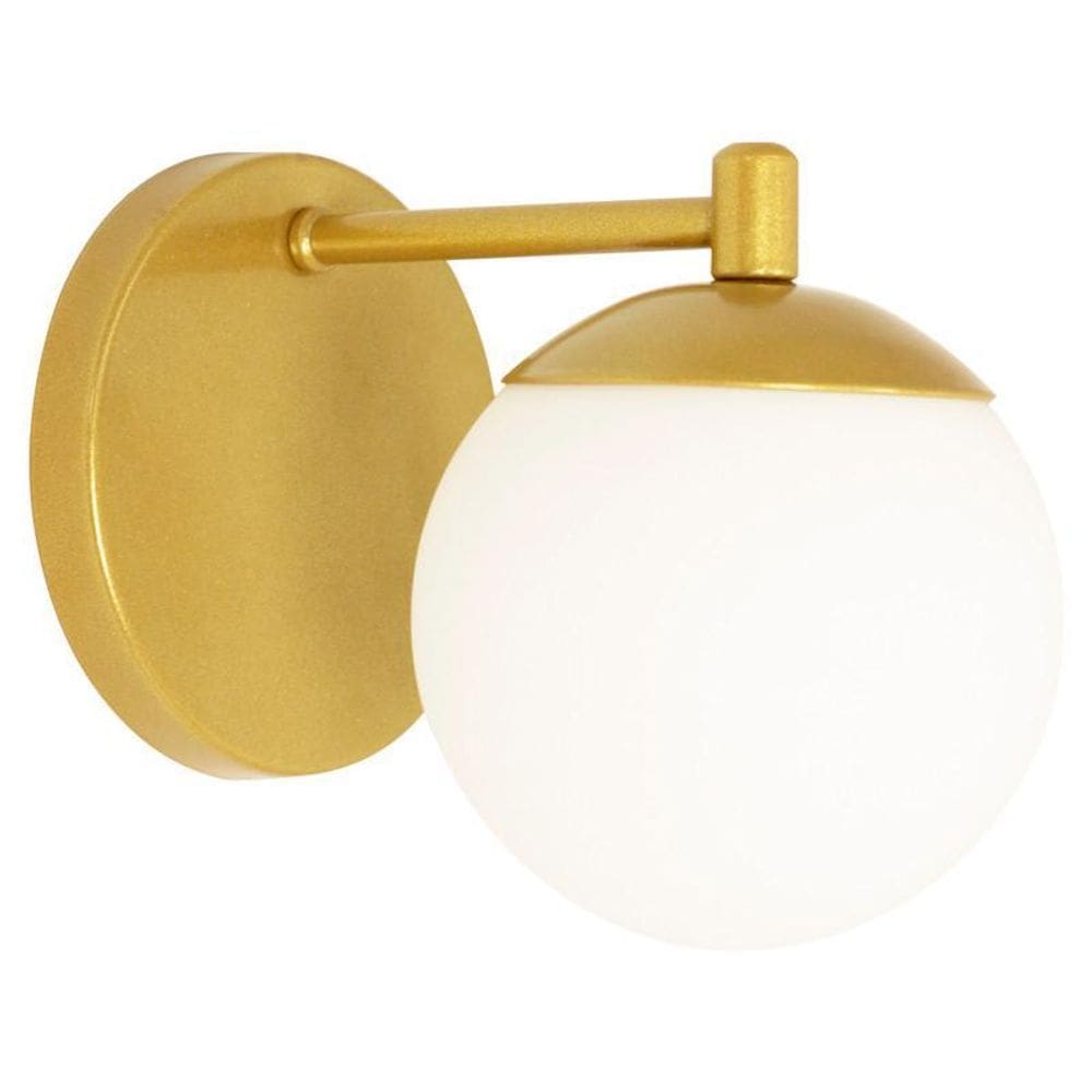 Luminária Arandela Parede Reta Bola Globo Vidro Cama Dourado