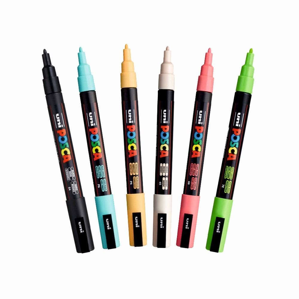 Caneta Posca PC-3M Kit C/ 6 Cores A Sua Escolha - Uniball