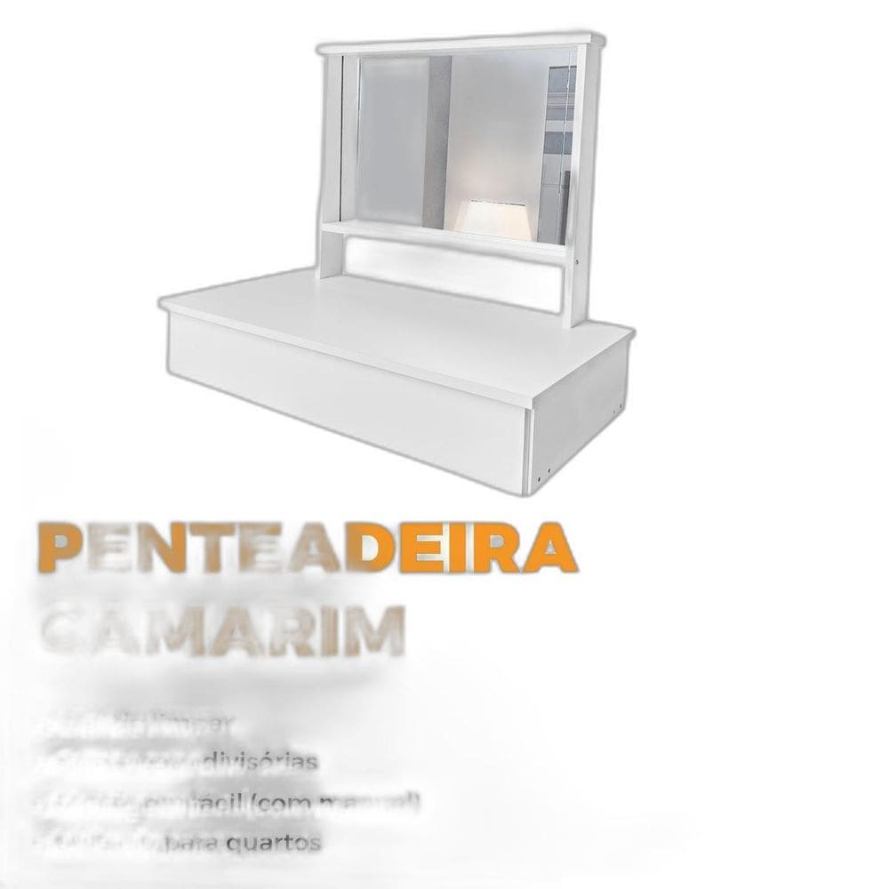 Penteadeira Camarim Suspensa Com Espelho 1 Gaveta Quarto
